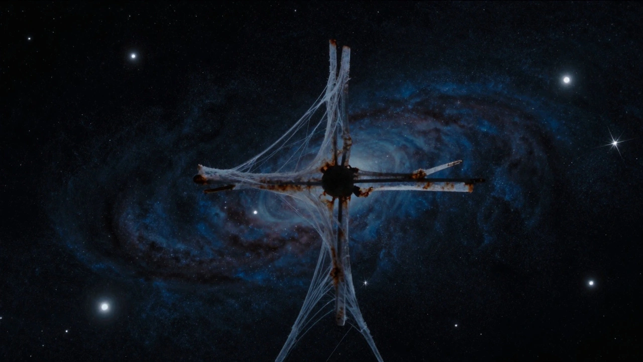 Starfield distorted by misaligned and corroded telescope vanes.