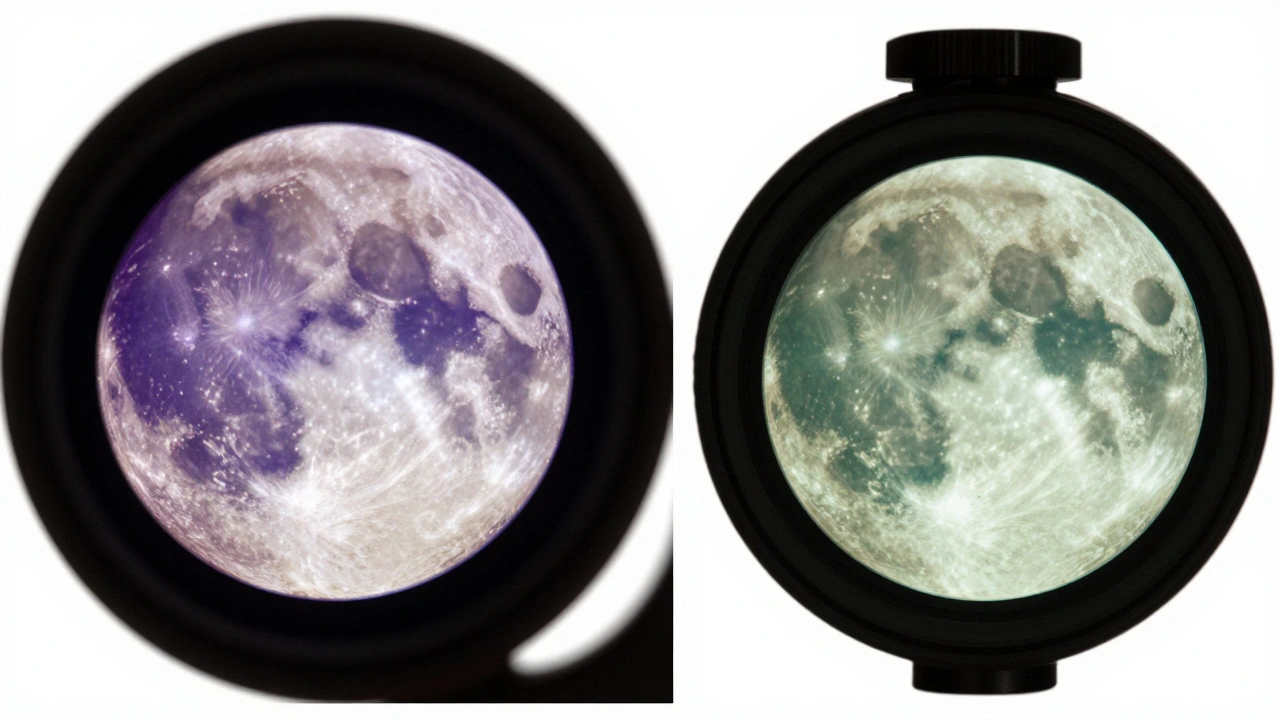 Split view comparing a blurry, distorted image from a stock lens with a sharp wide-angle view.