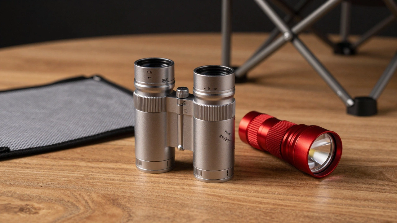 Essential telescope accessories including eyepiece and red flashlight