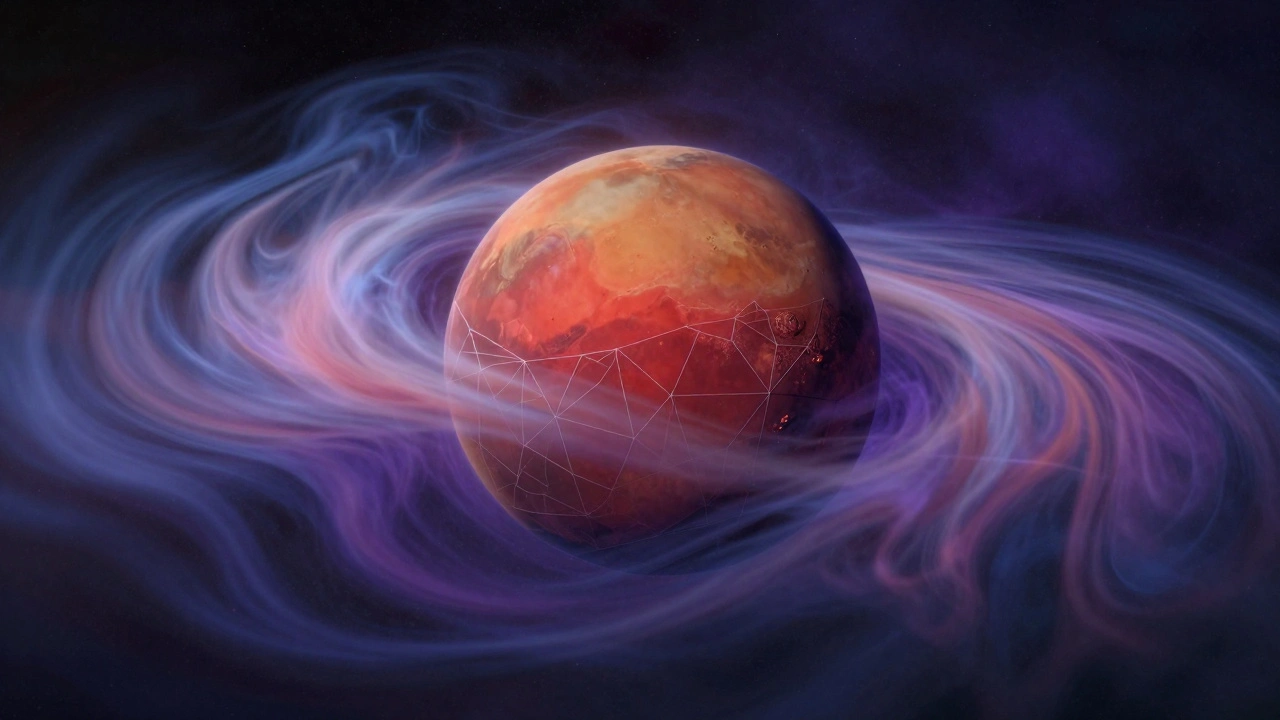 Mars distorted by atmospheric turbulence and heat haze