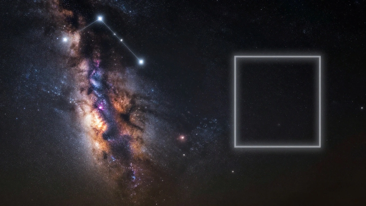 Split view of summer's Milky Way density versus autumn's sparse sky