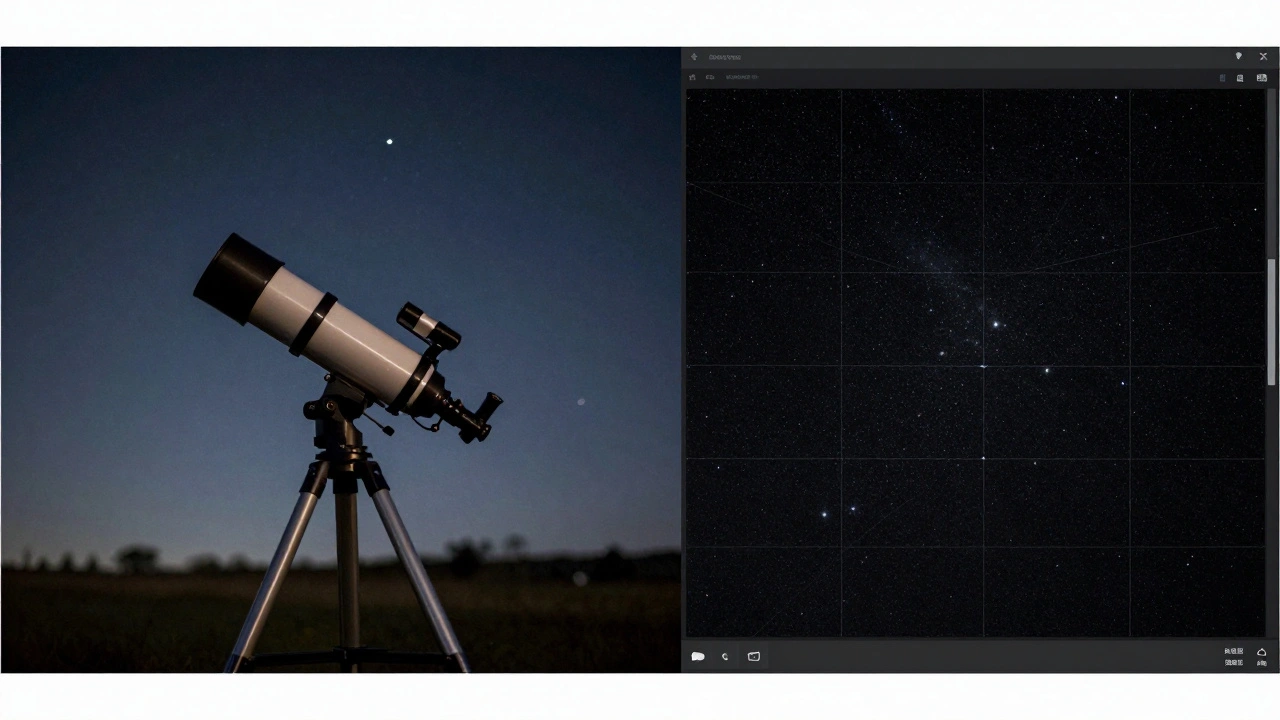 Real telescope view compared to sharp computer simulation
