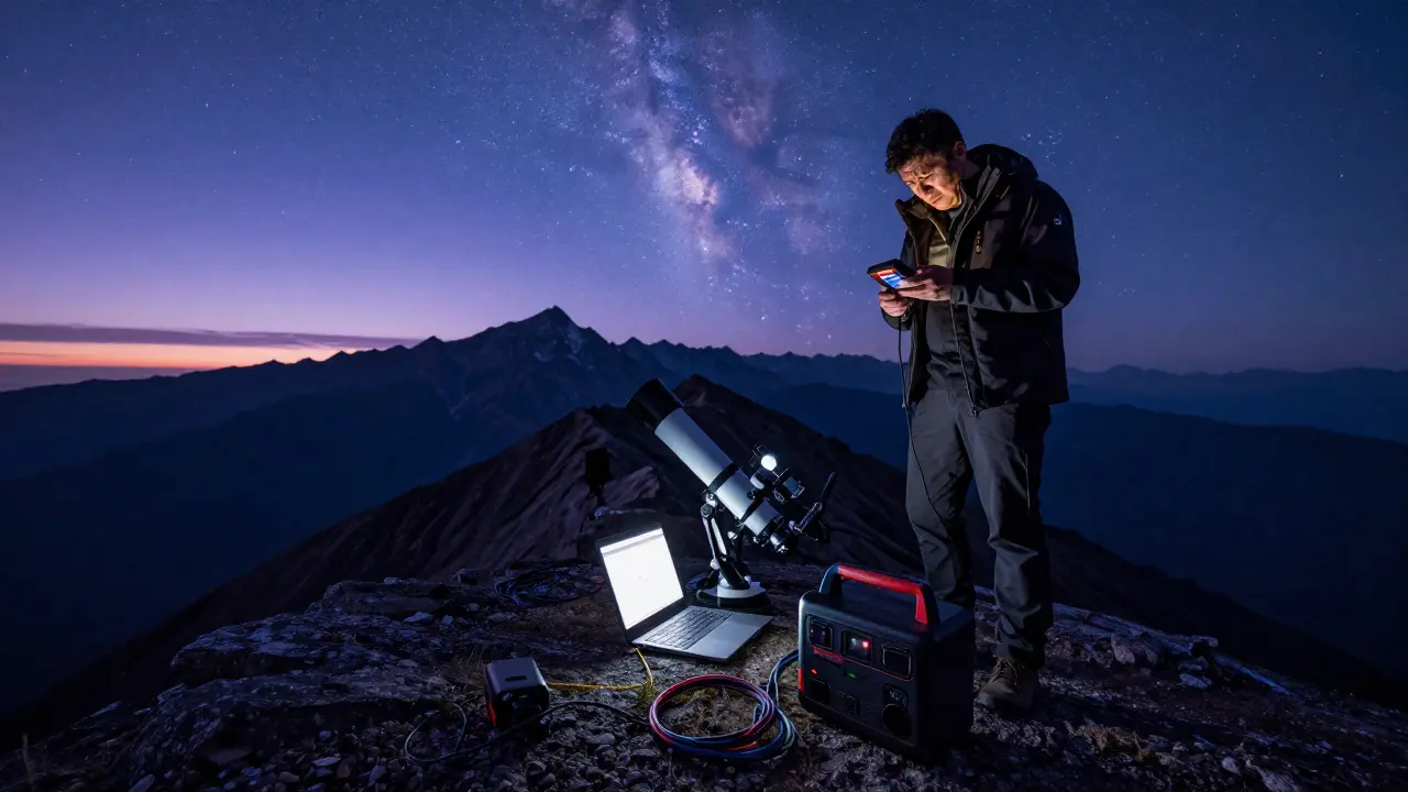 Battery and Power Planning: How to Estimate Amp-Hours for Astronomy Sessions