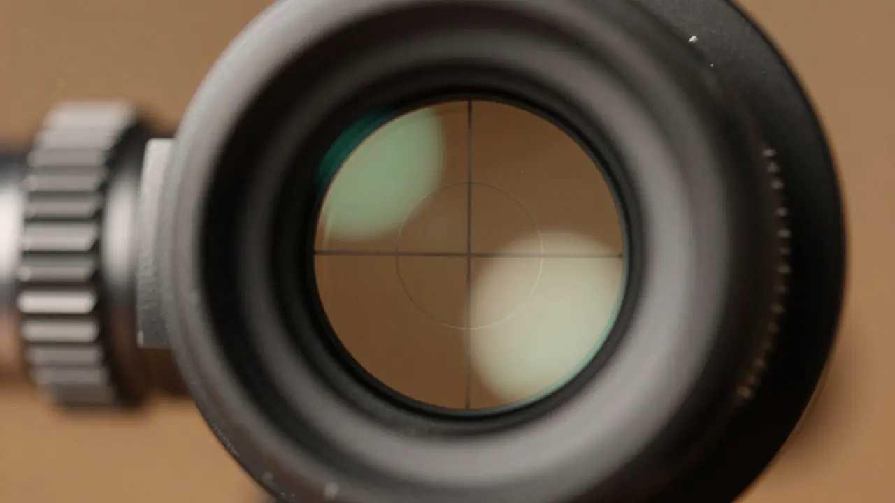 Cheshire eyepiece view showing aligned secondary mirror and reticle