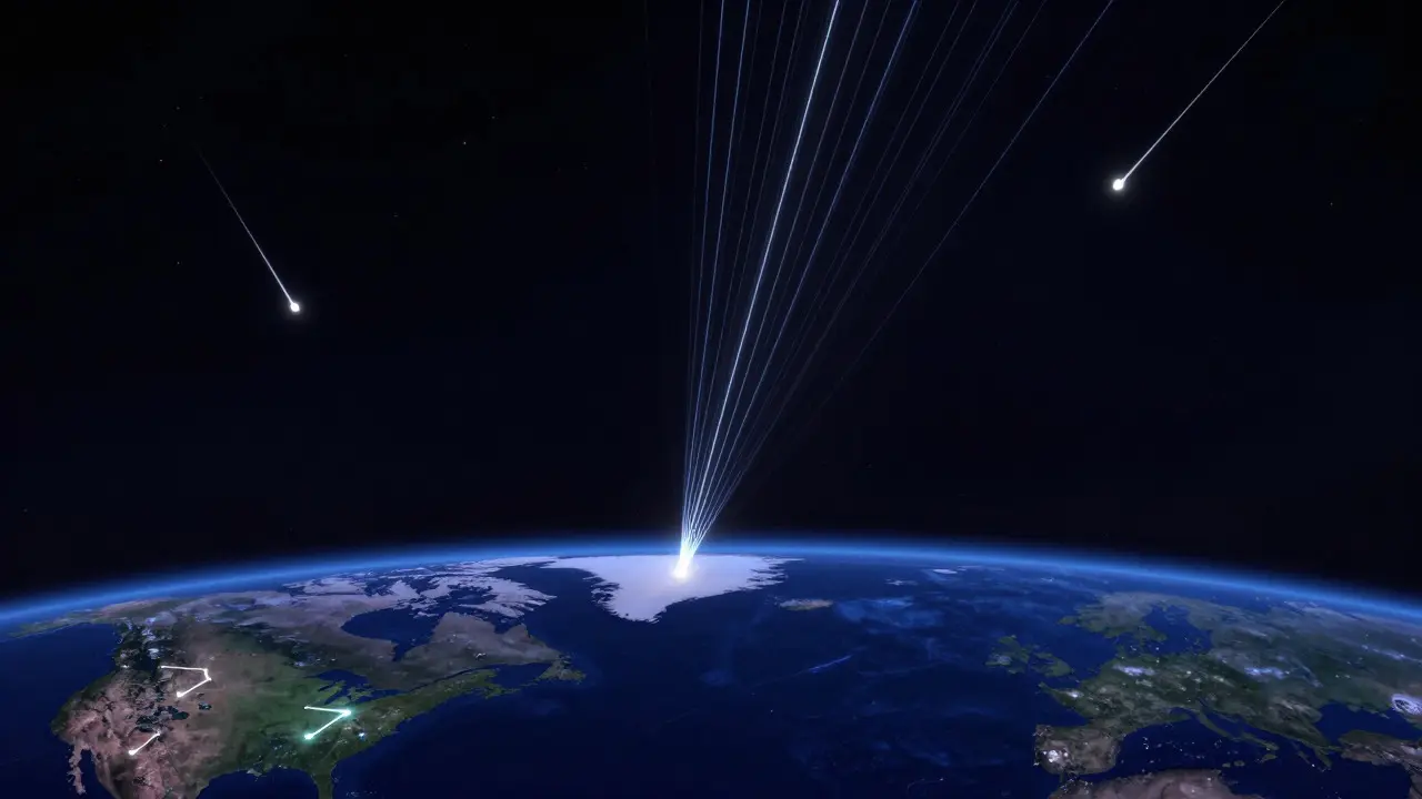 Diagram showing Earth's rotation and the radiant reaching its highest point in the sky
