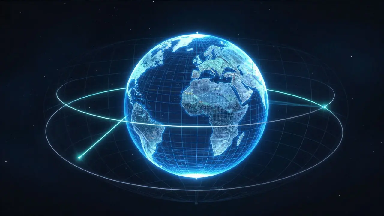 Diagram showing the celestial sphere and coordinate grid around Earth