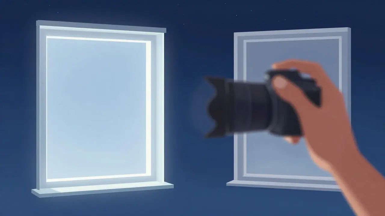 Metaphor showing clear window versus shaky camera