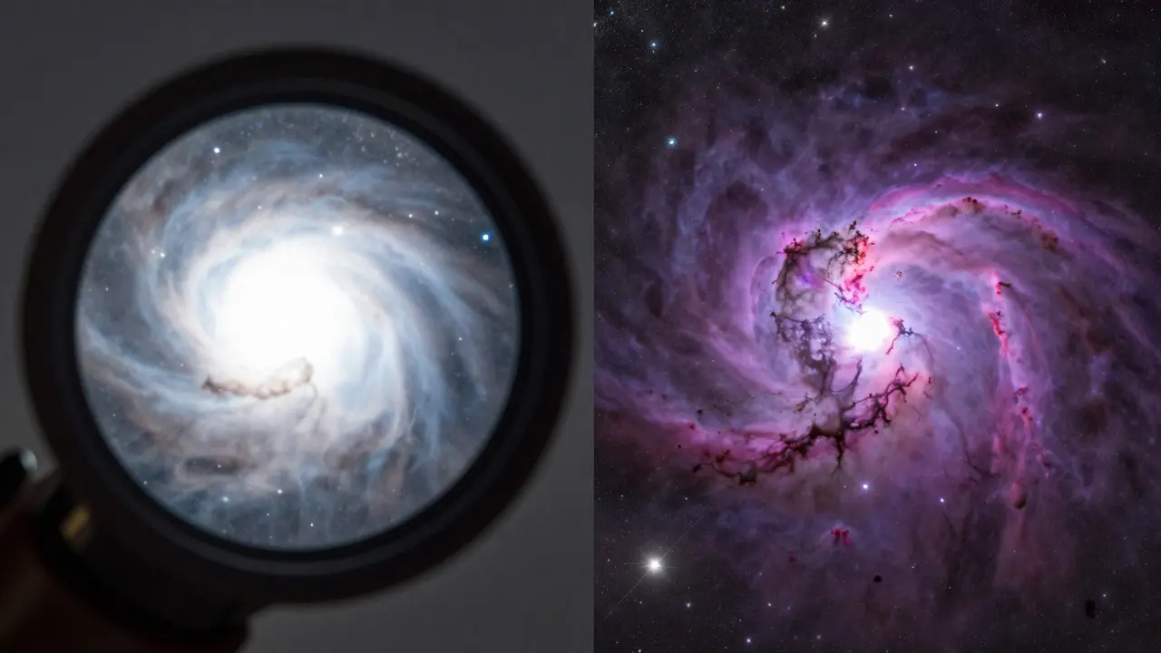 Side-by-side comparison of a saturated nebula core versus one with preserved detail