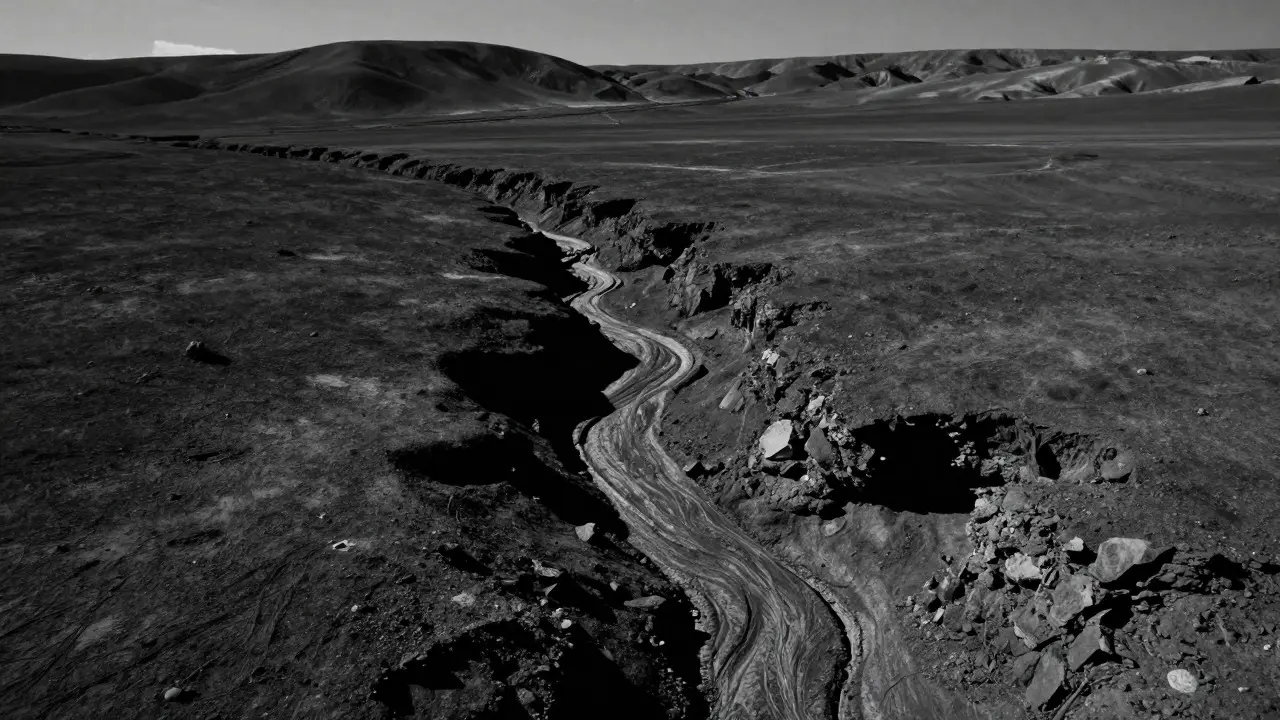 Sinuous Hadley Rille winding through lunar terrain with dramatic lighting